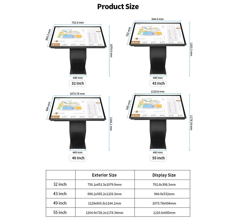 Jorarri information kiosk sizes001 Jorarri information kiosk sizes001